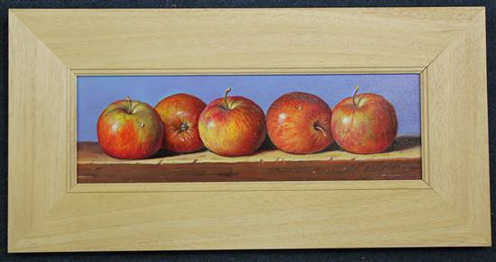 Raymond Campbell (1956-) Apples, 4.5 x 14.5in.
